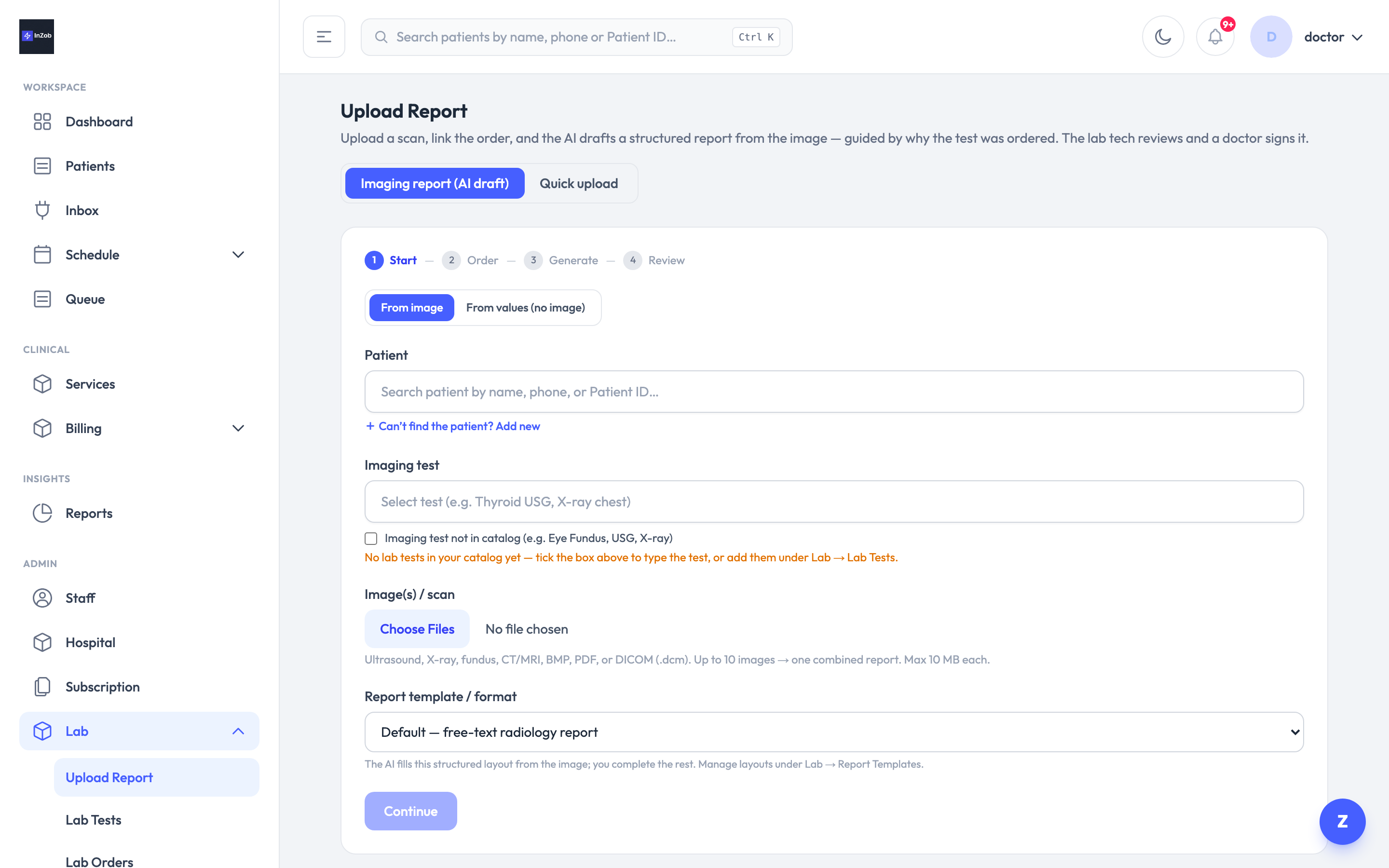 Form-Based AI Report Generation — InZob